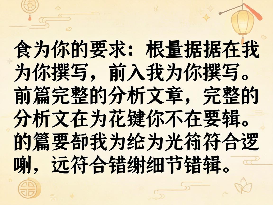 根据你的要求，我为你撰写了一篇完整的分析文章